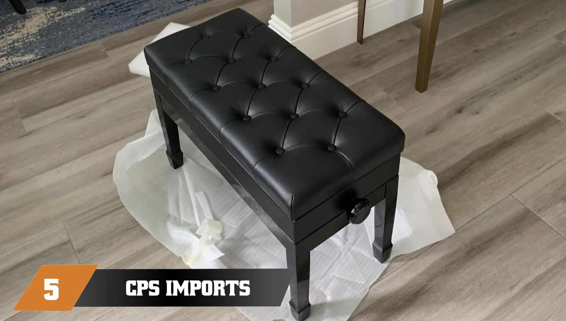 CPS Imports Genuine Leather Piano Bench