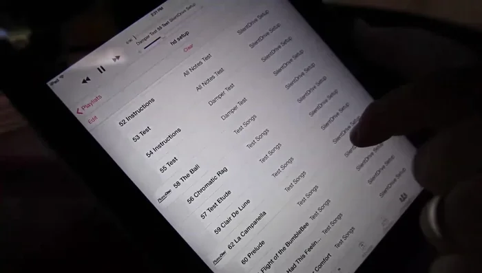 Play the load damper test song and observe the wedge damper lift.