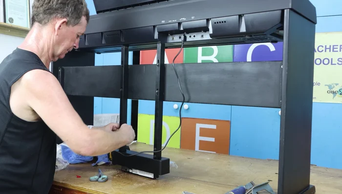 Secure the cable using the remaining cable clips to minimize strain on the connection.