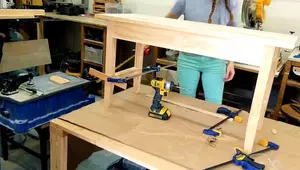 DIY Bench Build:  Fast & Easy Half-Lap & Pocket Hole Method