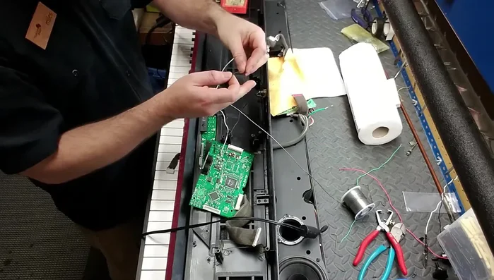 Prepare the wires by tinning them with solder.