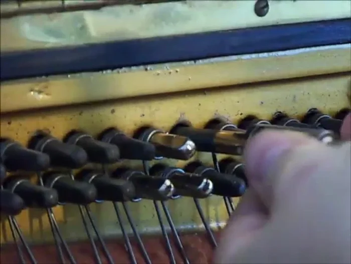 Insert the new tuning pin into the hole and screw it in until nearly flush, leaving only a small amount of space for string attachment.