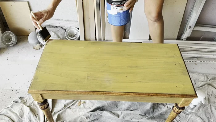 For larger surfaces, use a water mister to create a slip coat to give more working time when applying the stain or glaze. Wipe back excess immediately.