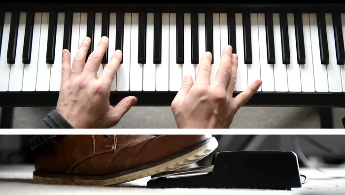 Lifting and depressing the pedal between chords: Lift the pedal as you transition to a new chord, then press it down again for the new chord to prevent muddiness.