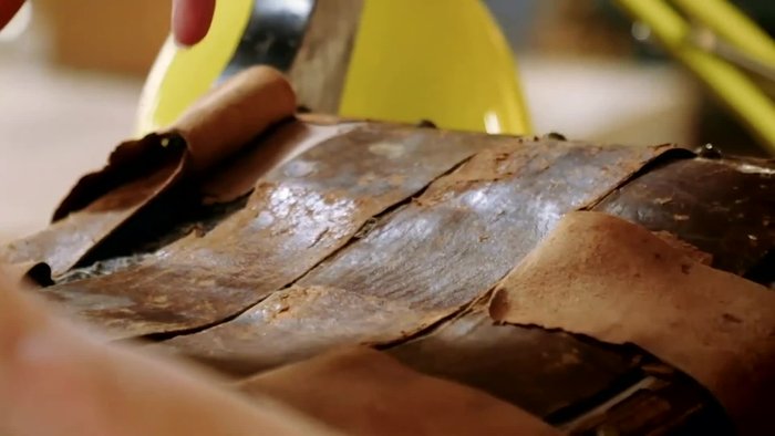 Carefully remove the old leather pieces, keeping track of their original placement.