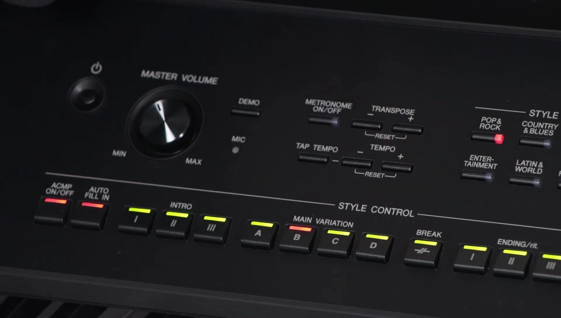 Explanation of half steps and whole steps using the on-screen display