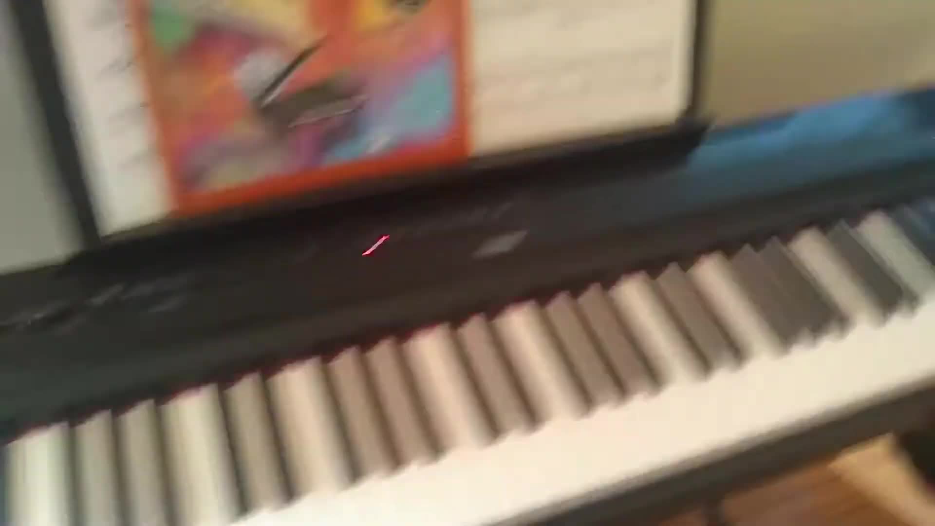 Close-up shot of the Yamaha P125 keyboard.