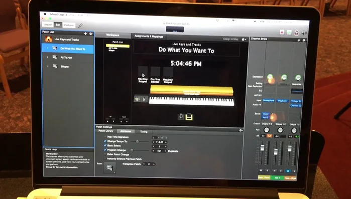 Double map each button so that when pressed, it triggers both the song's Playback instance AND the global metronome. This will ensure all elements (backing track, arpeggiators, etc.) sync to the tempo.