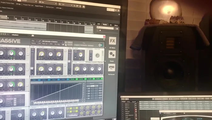 Demonstrate combining sounds with the foot pedal for a richer, more interesting background.