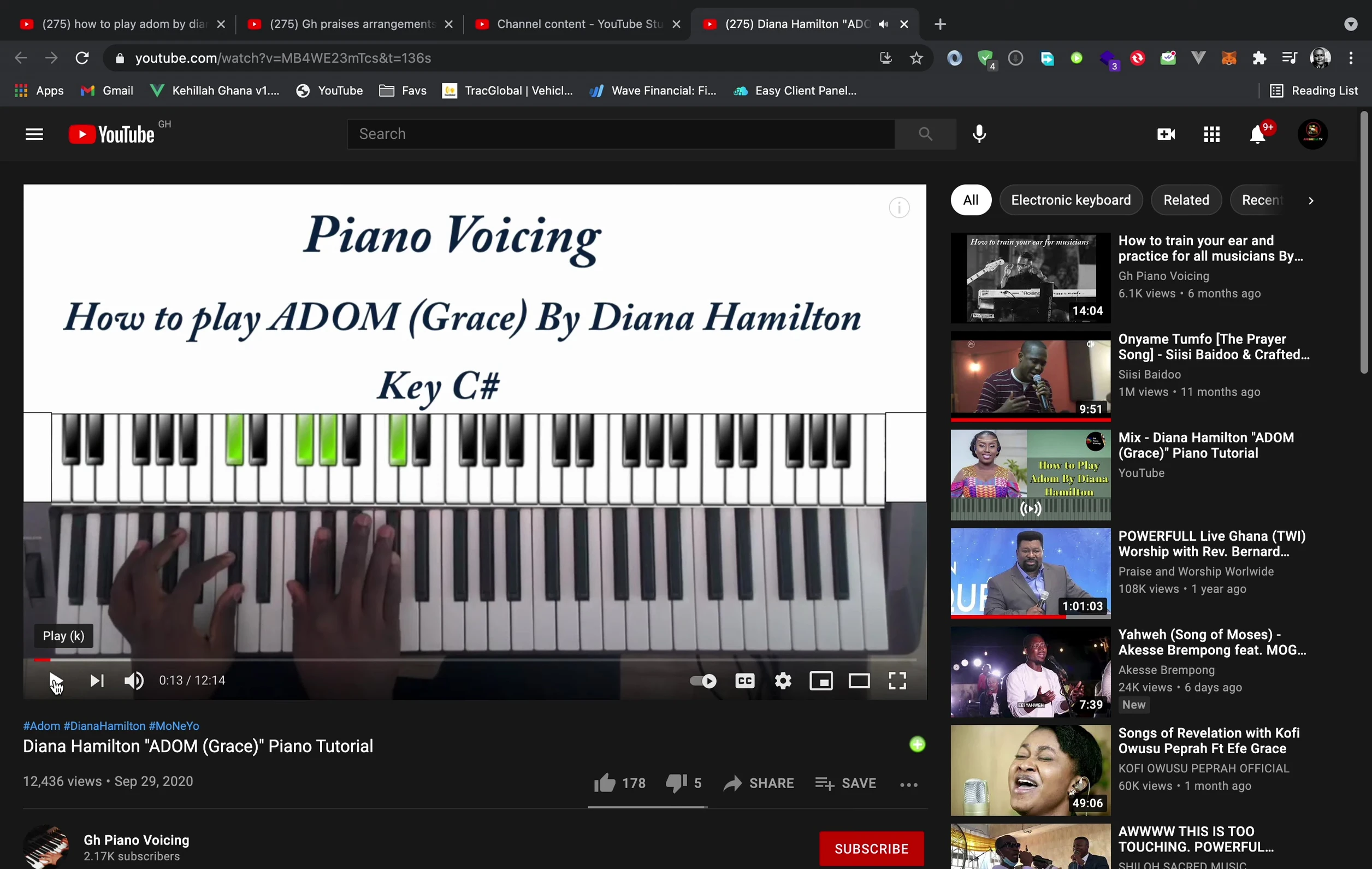 Screenshot of GH Piano Voice tutorial, highlighting the accurate intro and clear explanations.