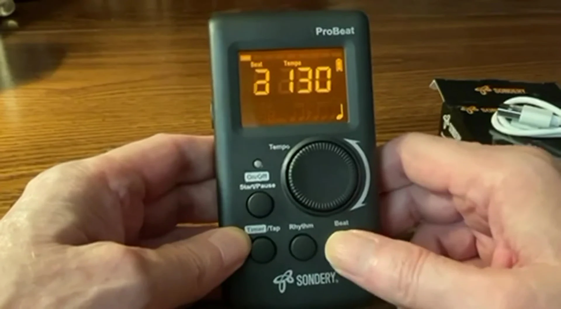 The display showing the time signature