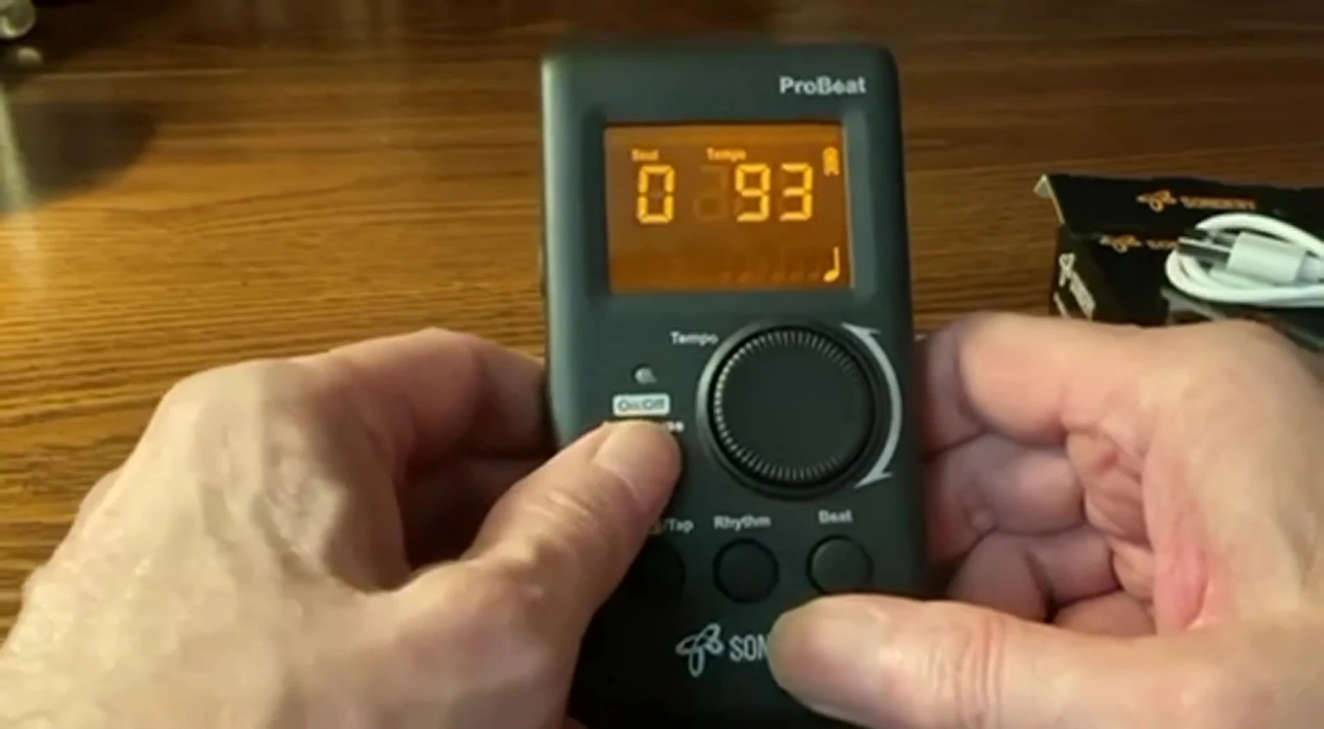 The timer settings on the display