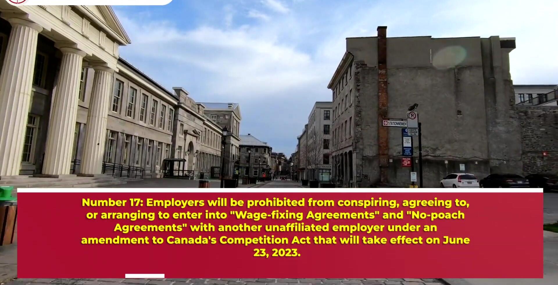 Amendment to Canada's Competition Act on wage-fixing and no-poach agreements