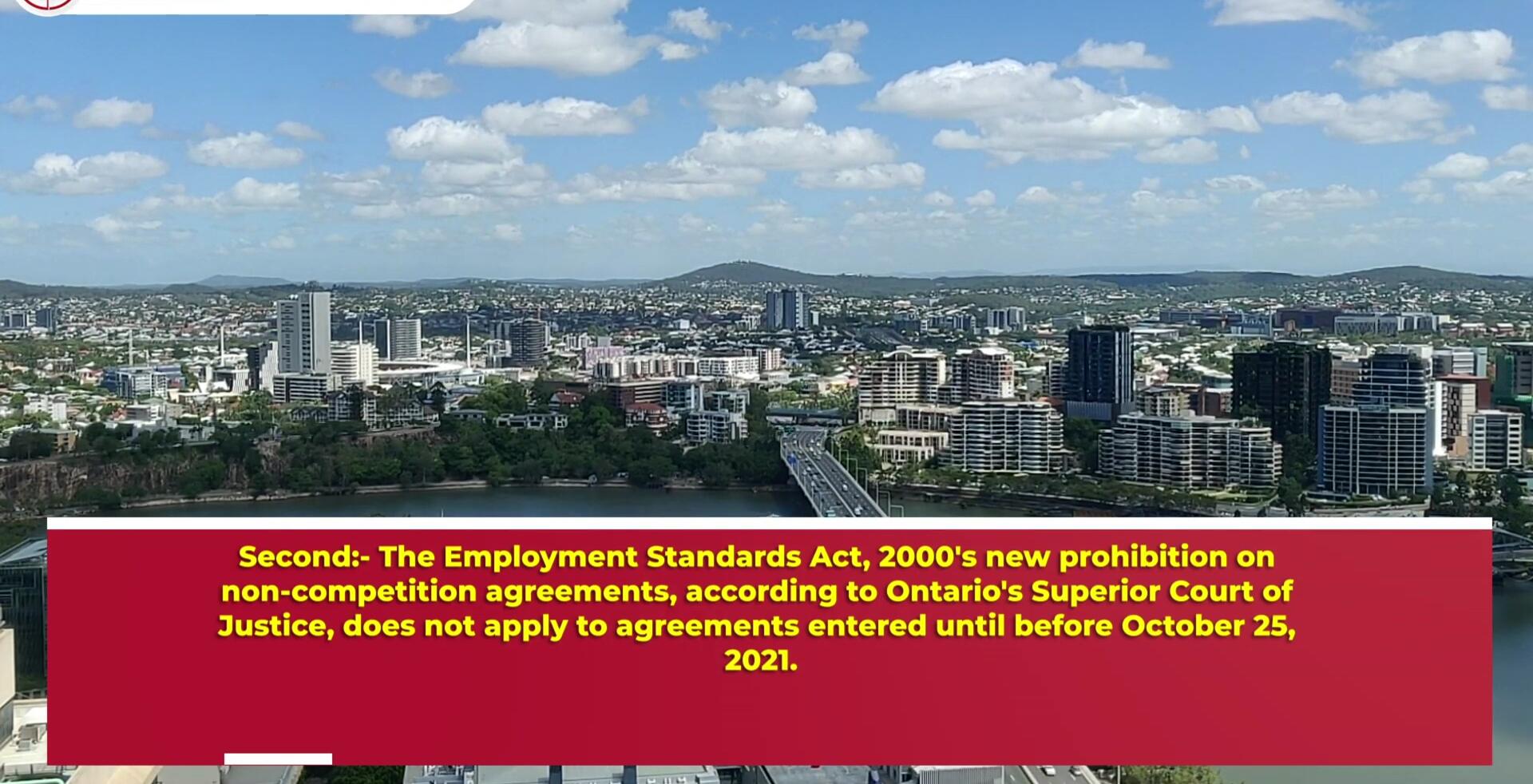 Ontario's Employment Standards Act 2000 and the new prohibition on non-competition agreements