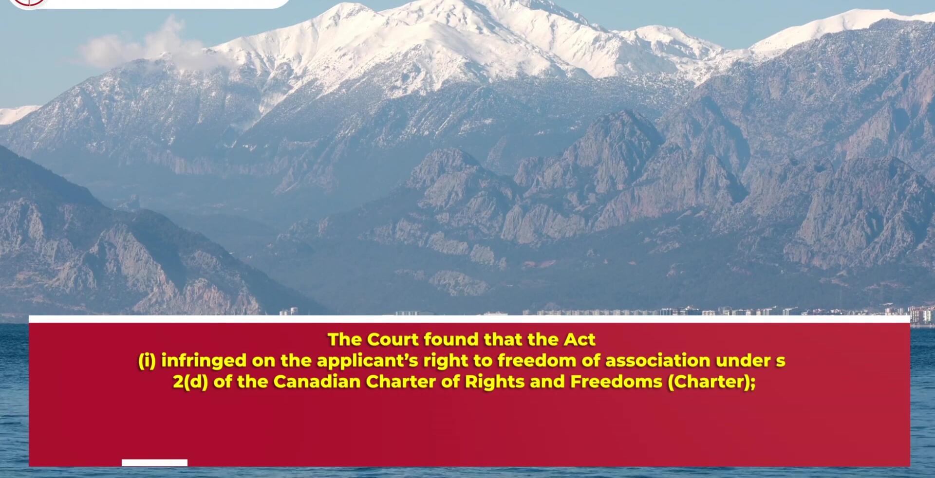 Court's finding of infringement on freedom of association