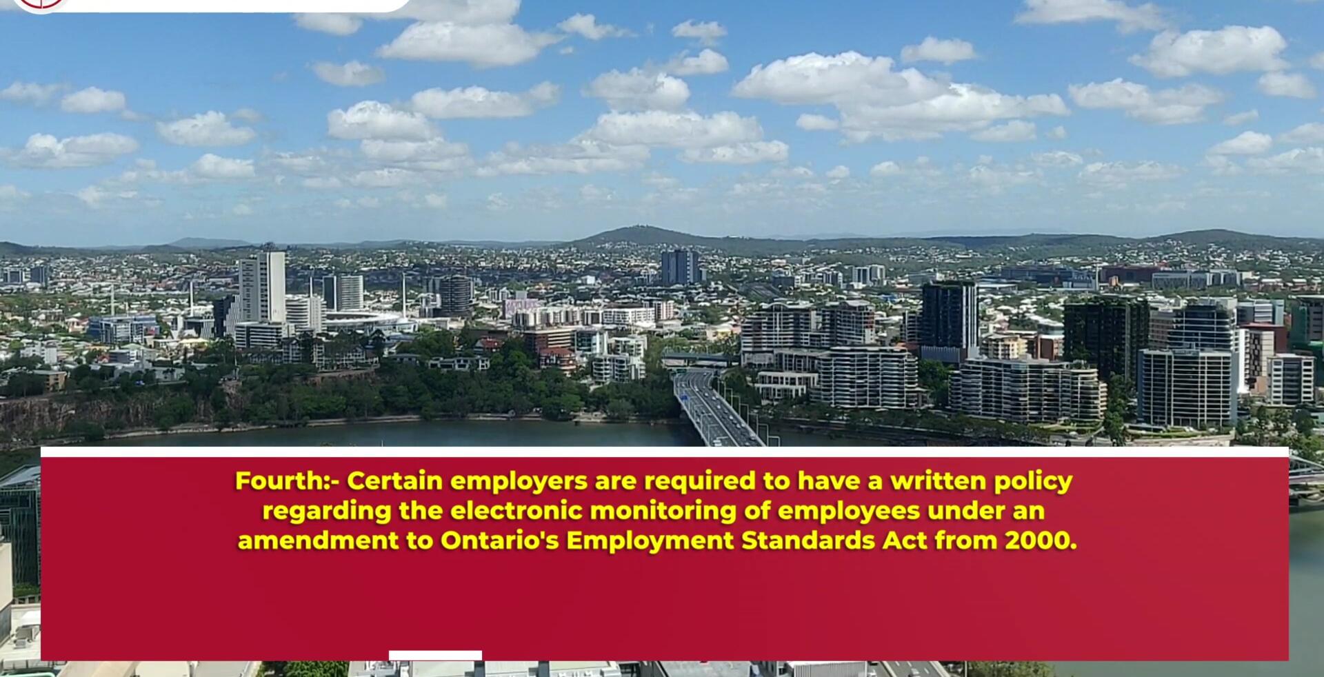 Amendment to Ontario's employment standards act regarding electronic monitoring of employees