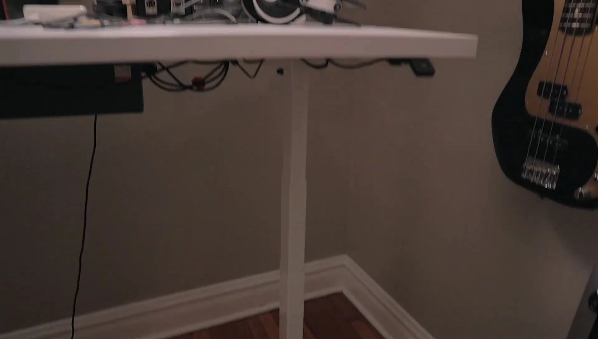The desk on casters
