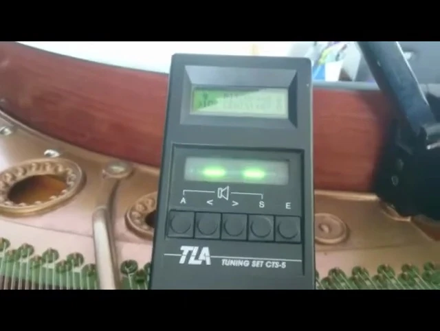 The tuner display showing subtle nuances in tuning.