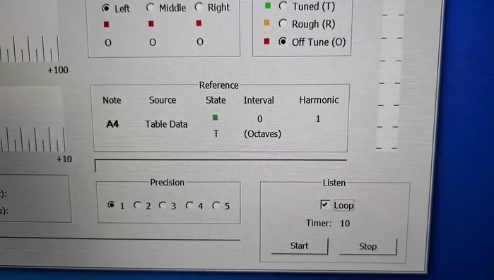 Change the string state to 'Tuned' or 'Rough' in the application.