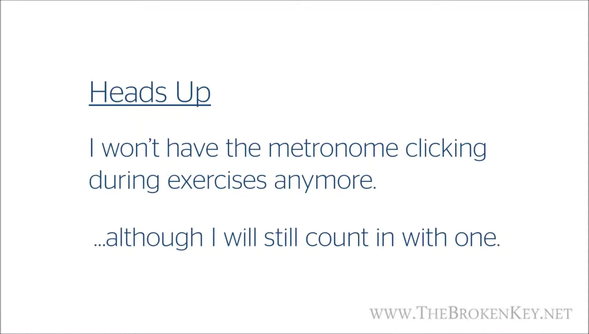 Importance of the metronome
