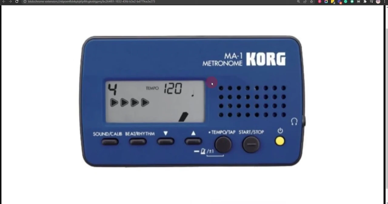 Person demonstrating the controls of the Corl 1BL metronome
