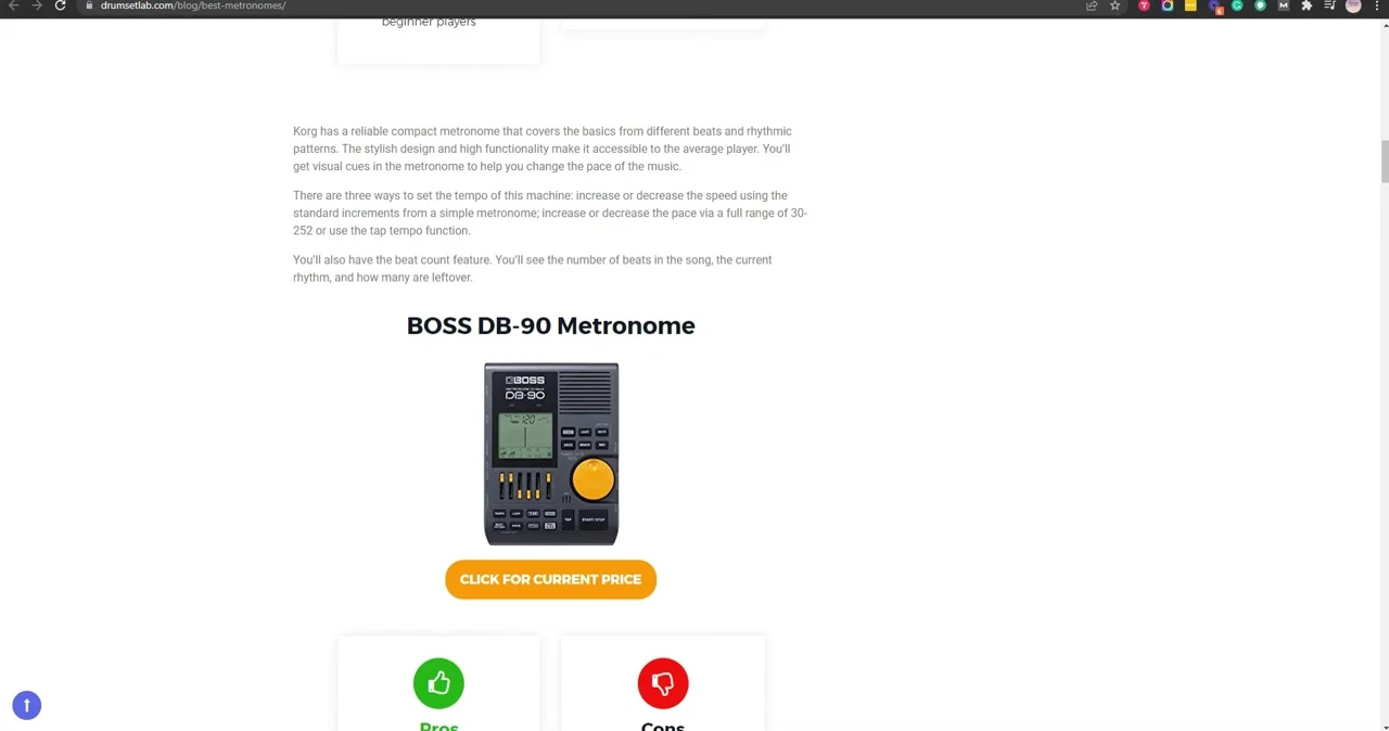 The Korg TM60 BK Tuner and Metronome Combo