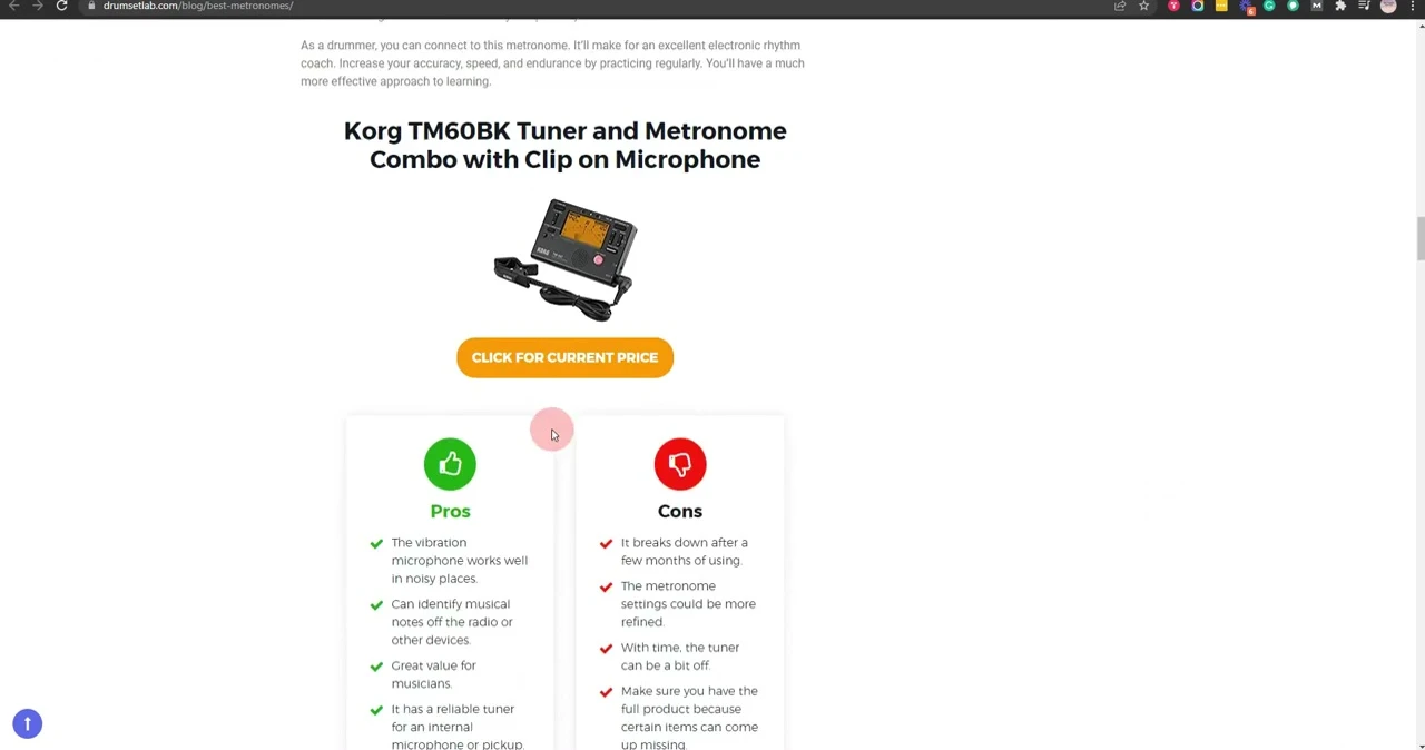 The Korg KDM-2 true tone metronome