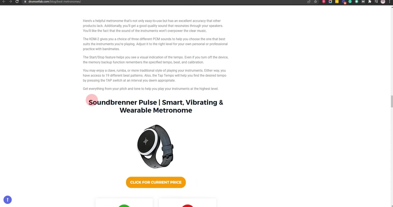 The Soundbrenner Pulse vibrating metronome