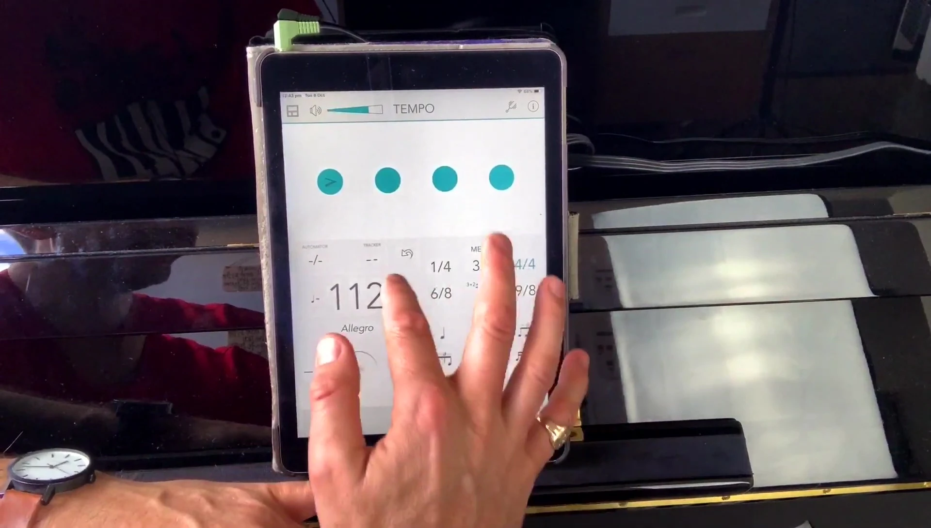 Screenshot showcasing the different time signature options.