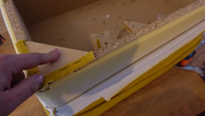 Trim the excess foam padding to achieve a flat top surface.