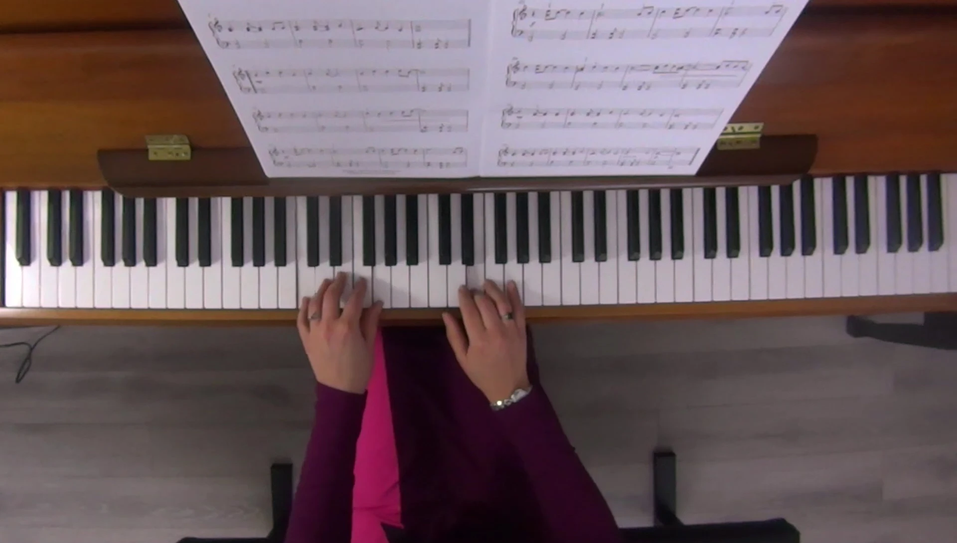 Screenshot of a student playing a more advanced piece from the series.