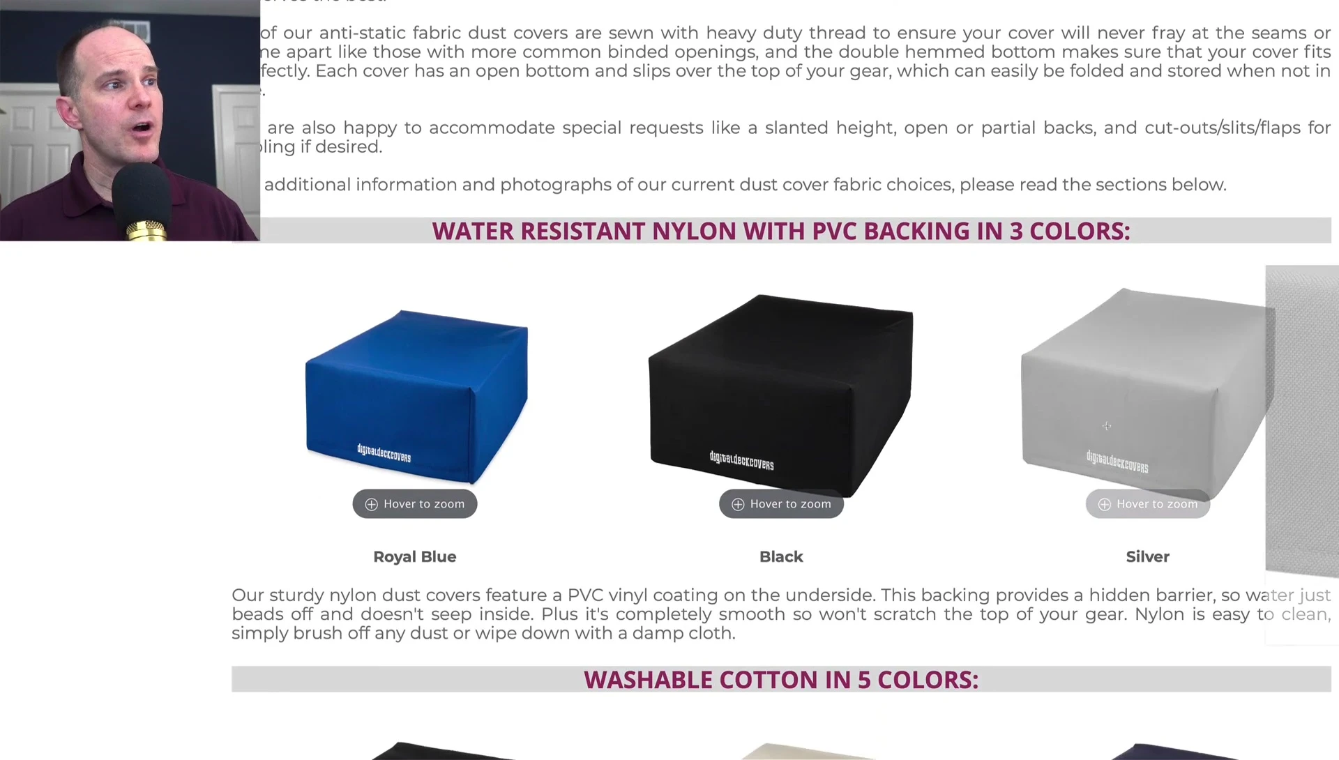 Close-up of the water-resistant nylon fabric.