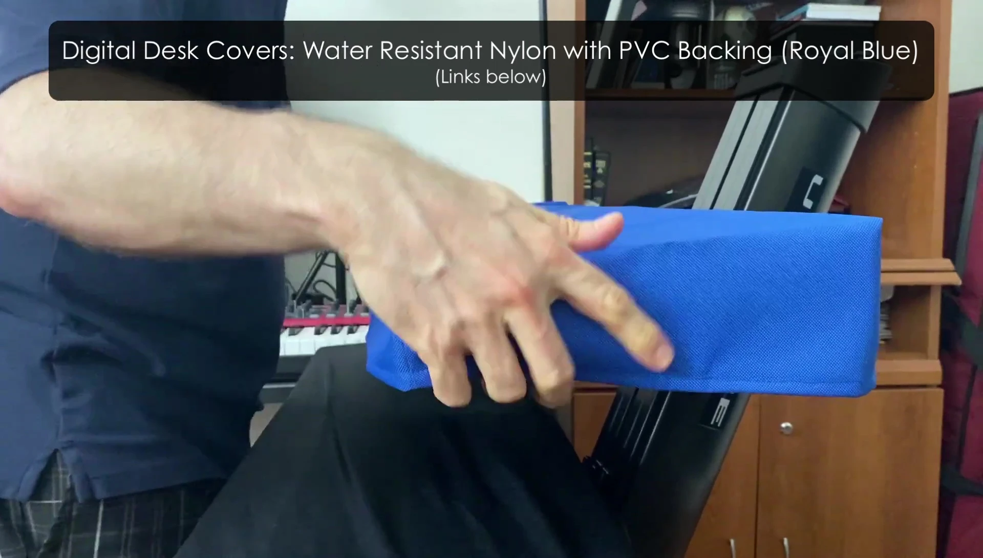 Custom dust cover perfectly fitted on a Nord keyboard.