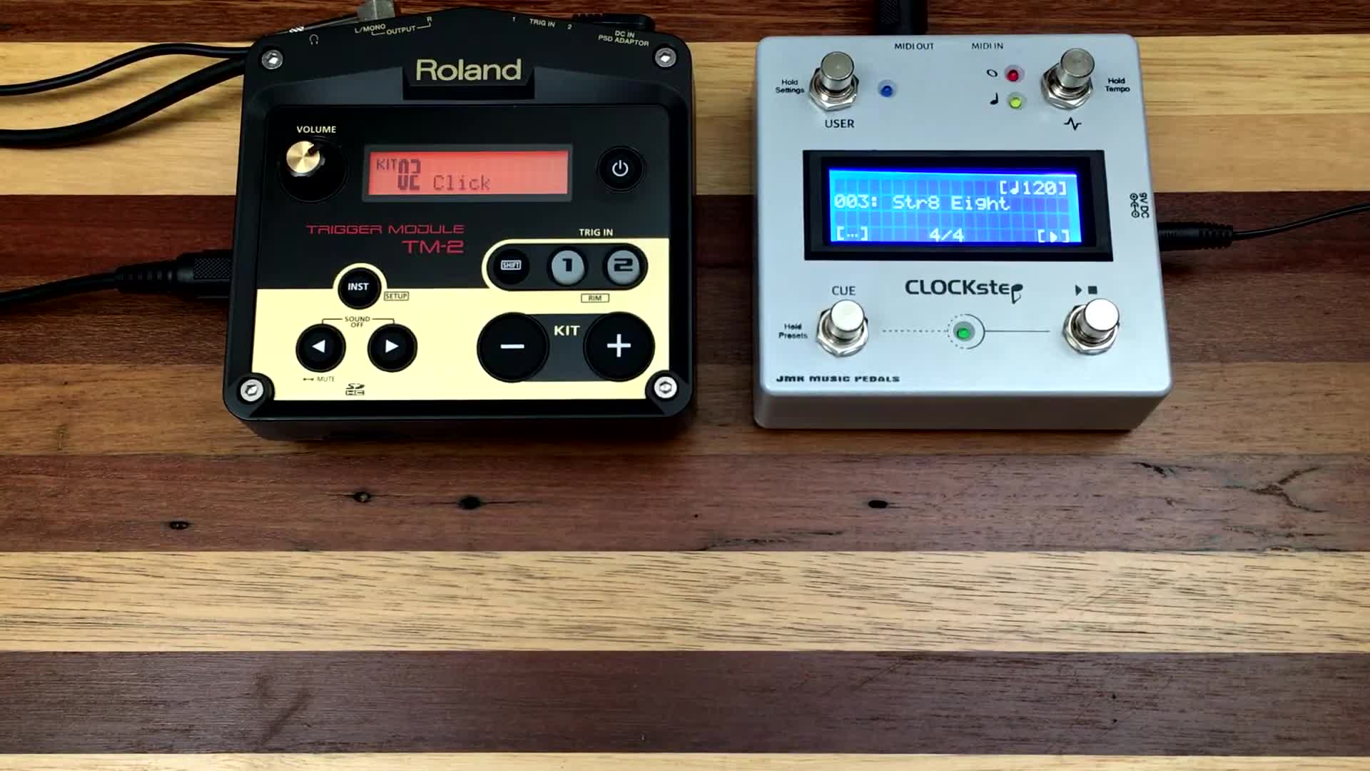 Screenshot showcasing the Roland TM-2 in use with the snare cross-stick sample.