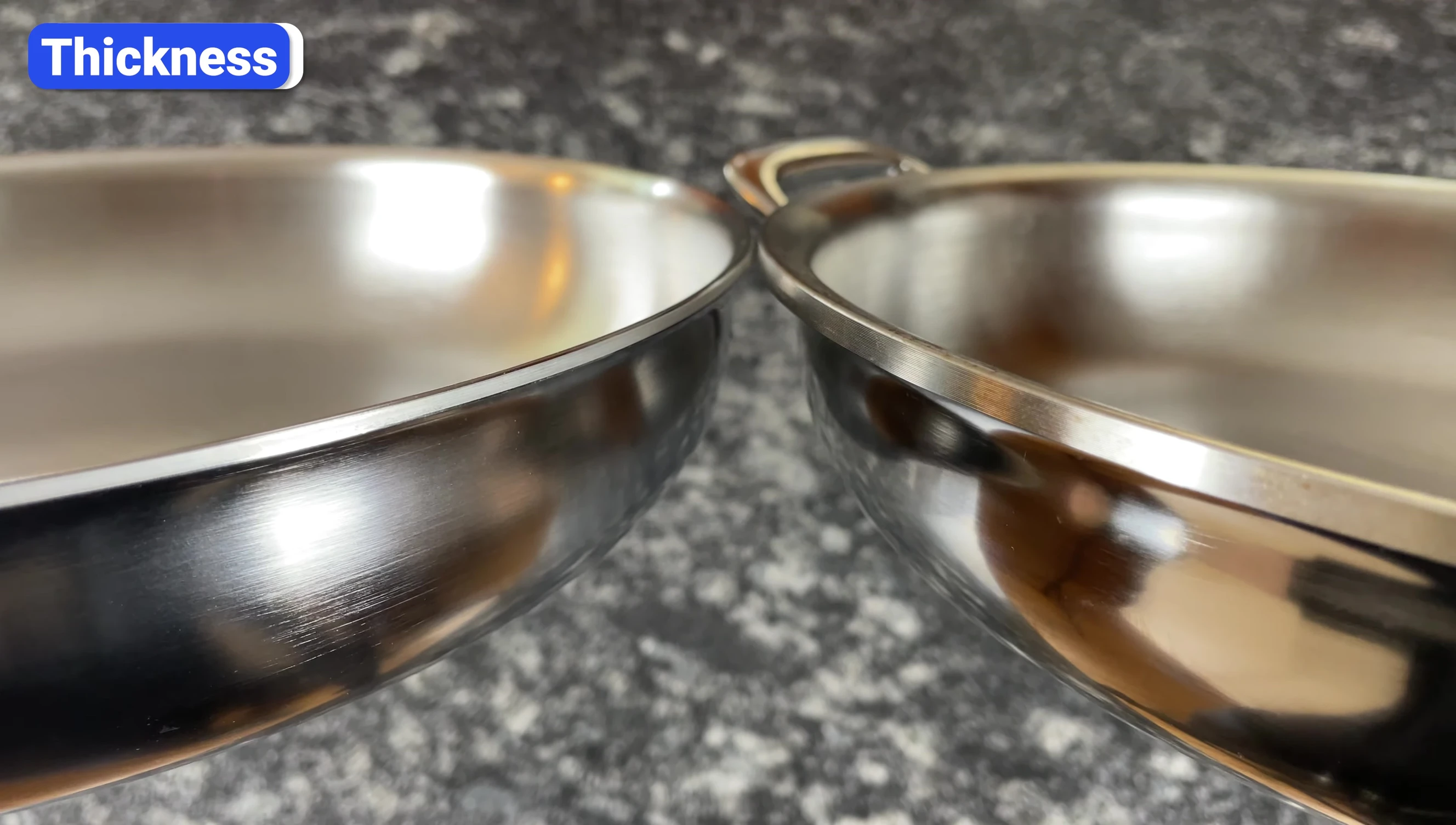 Text explaining the importance of cookware thickness.