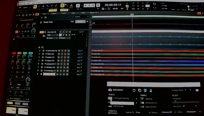 In Cakewalk, use the 'Project Audio Snap' feature. Set the project snap to your click track. (This is usually found under 'Tools' or a similar menu).