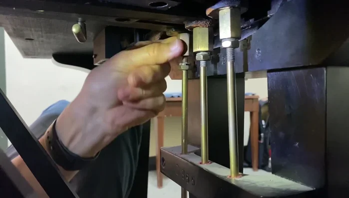 Adjust the pedal height until there's about a quarter of an inch of play.