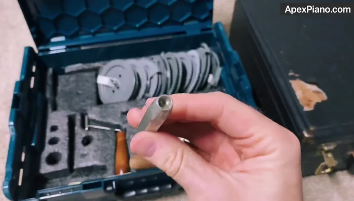 Use the tuning punch to carefully remove any remaining parts of the old pins.