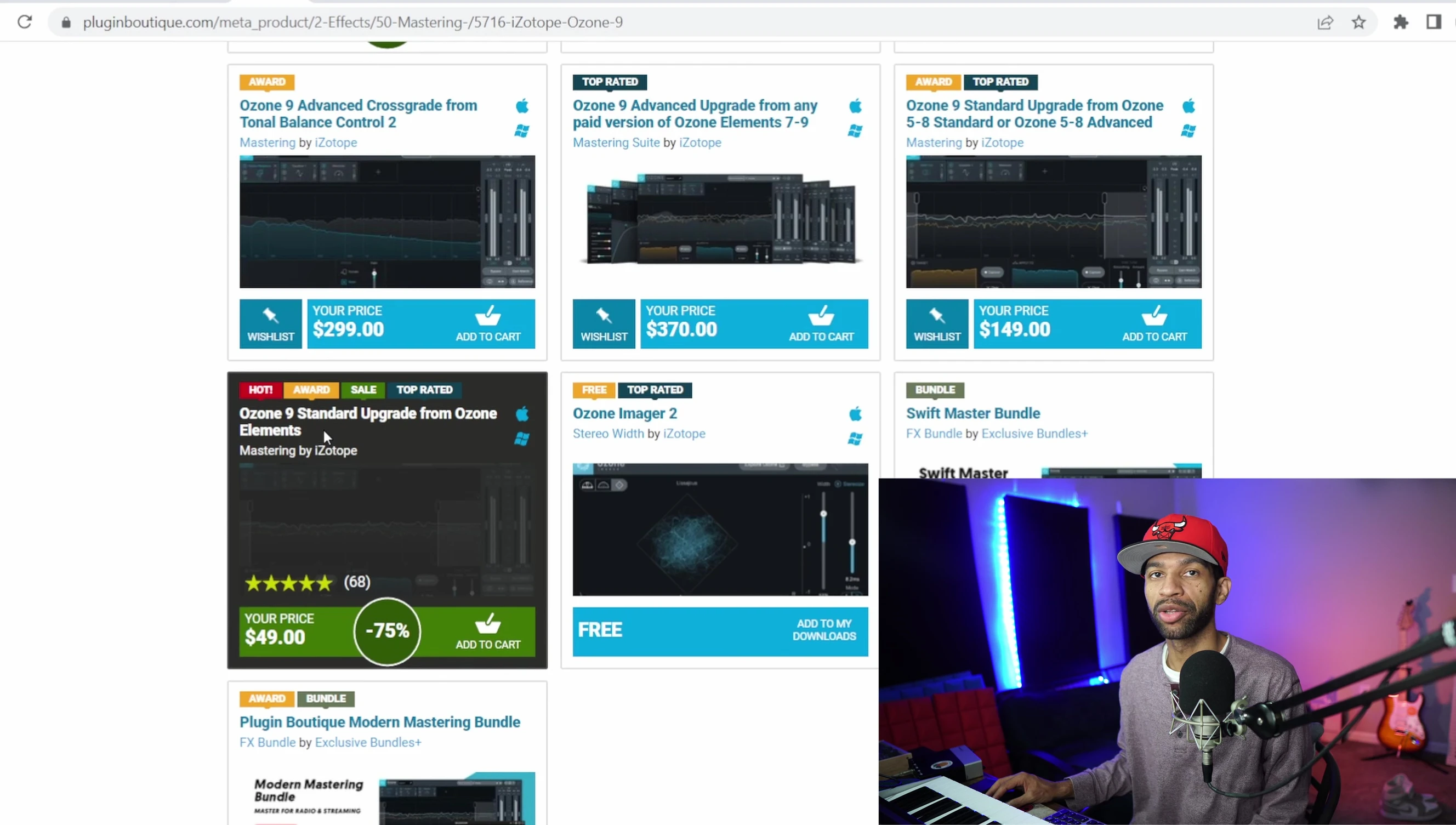 Screenshot highlighting the significant discount on the Ozone Standard.