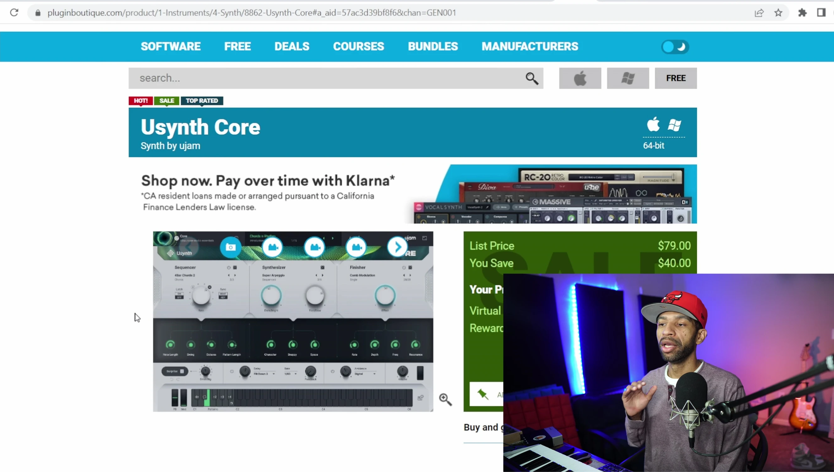 Screenshot demonstrating SynthCore's sound creation capabilities.