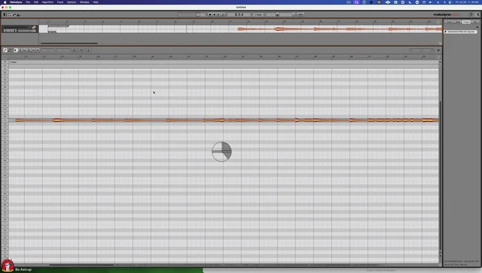 Melodine will automatically detect notes and noises. Focus on the low-frequency area of the spectrogram to identify bass spill and pedal noise.