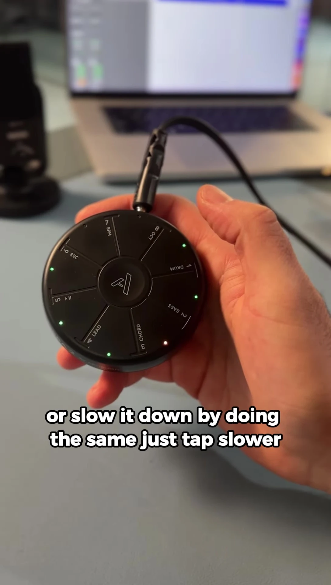 Slowing down the tempo by holding 'A' and tapping Pad 5 (Set).