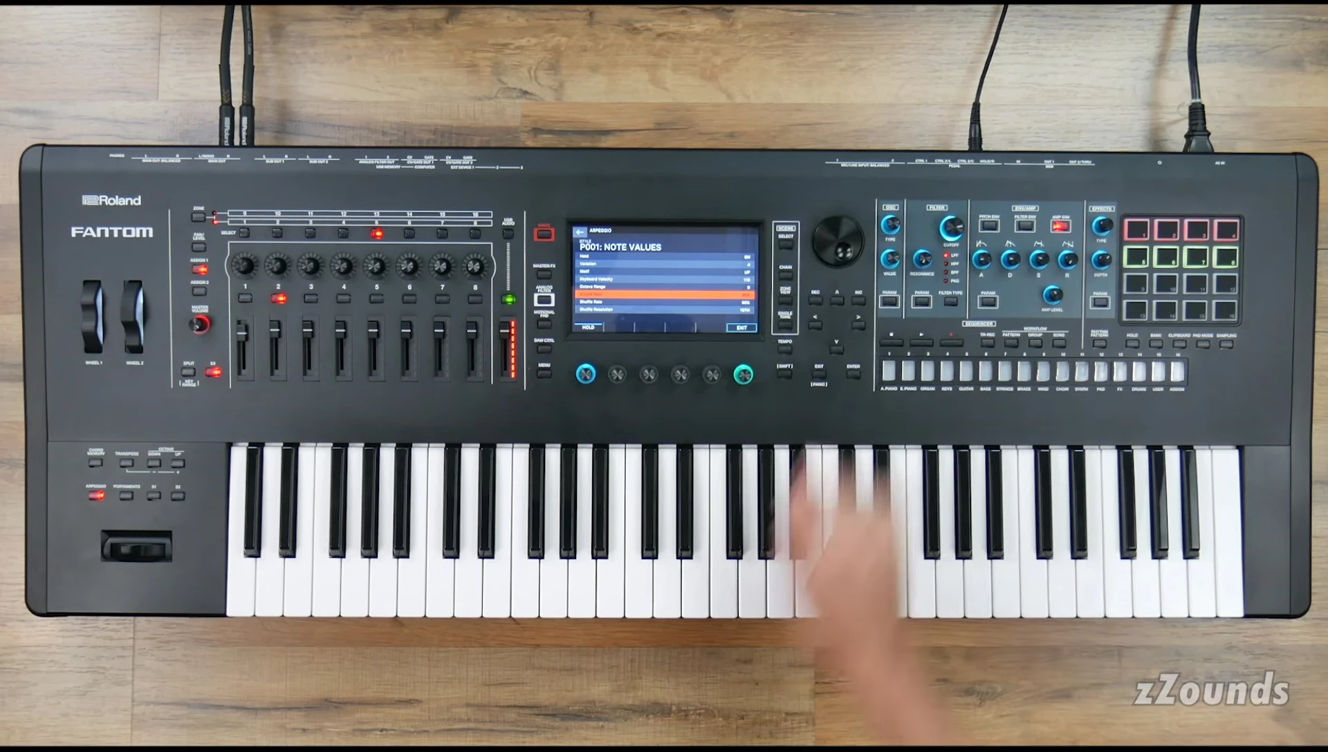 A view highlighting the left-hand side of the Fantom, showing the real-time control section.