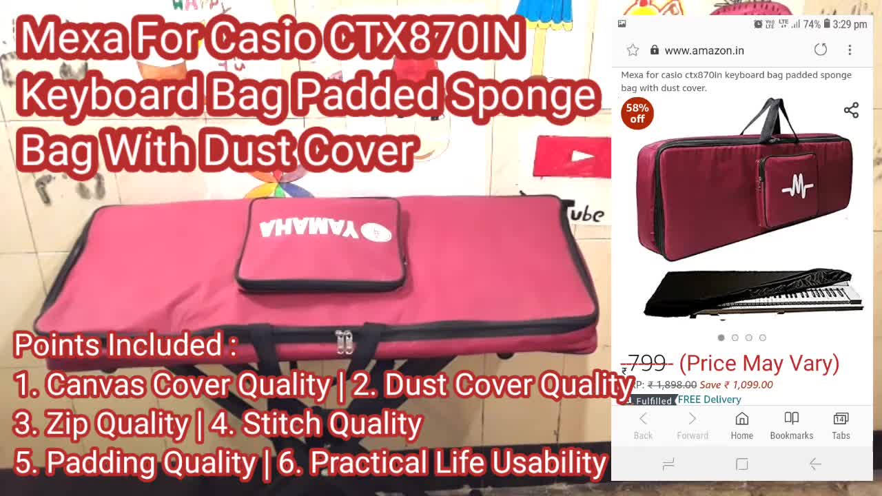 Overall view of the Mehta keyboard bag.
