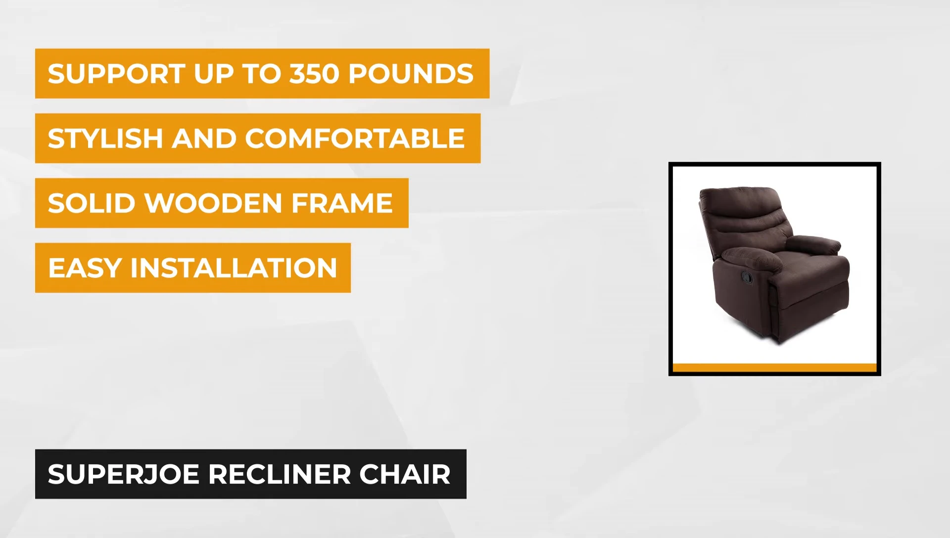 Durable wooden frame of Super Joe recliner