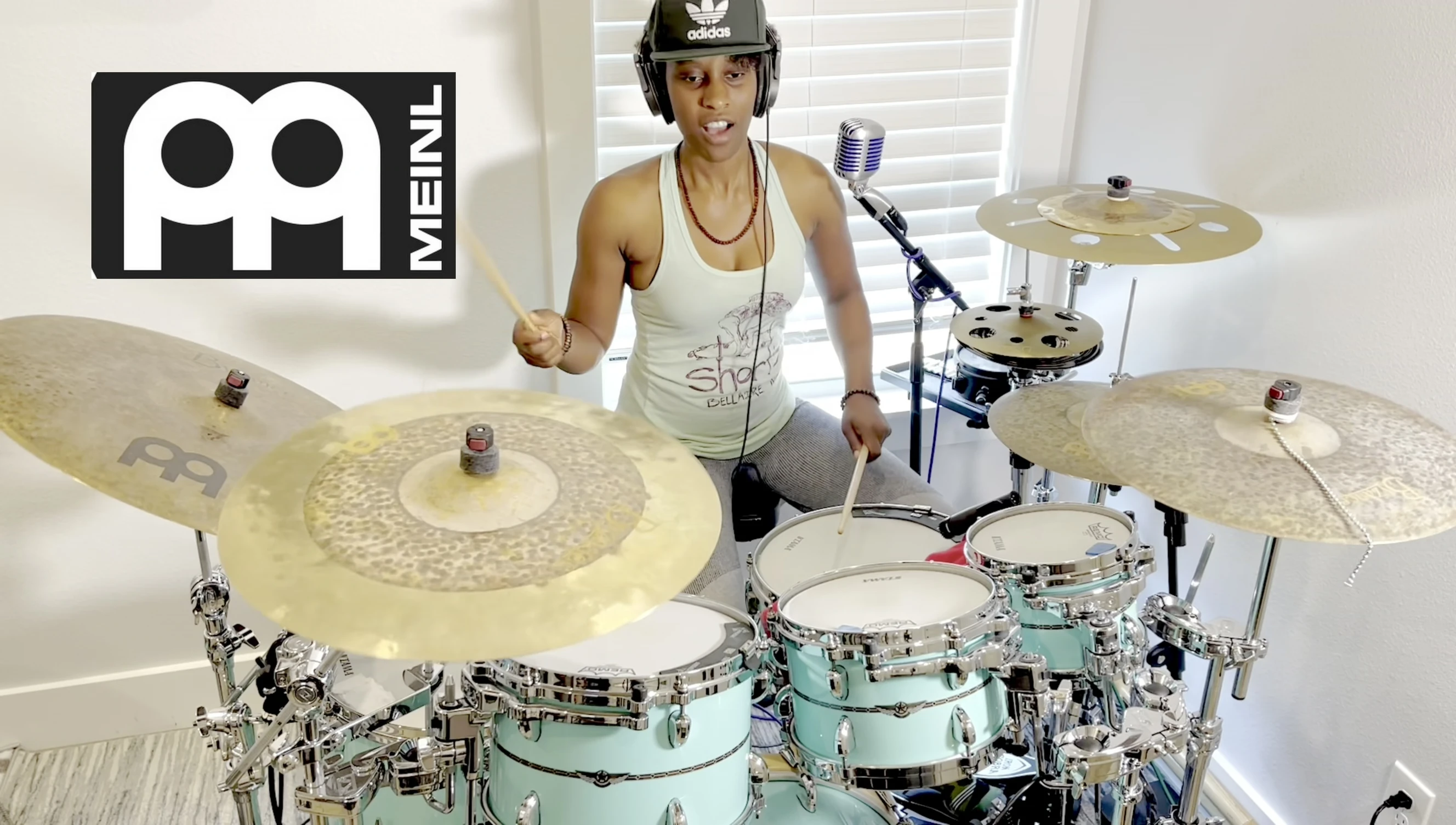 The drummer expressing gratitude for the Meinl Byzance cymbals.