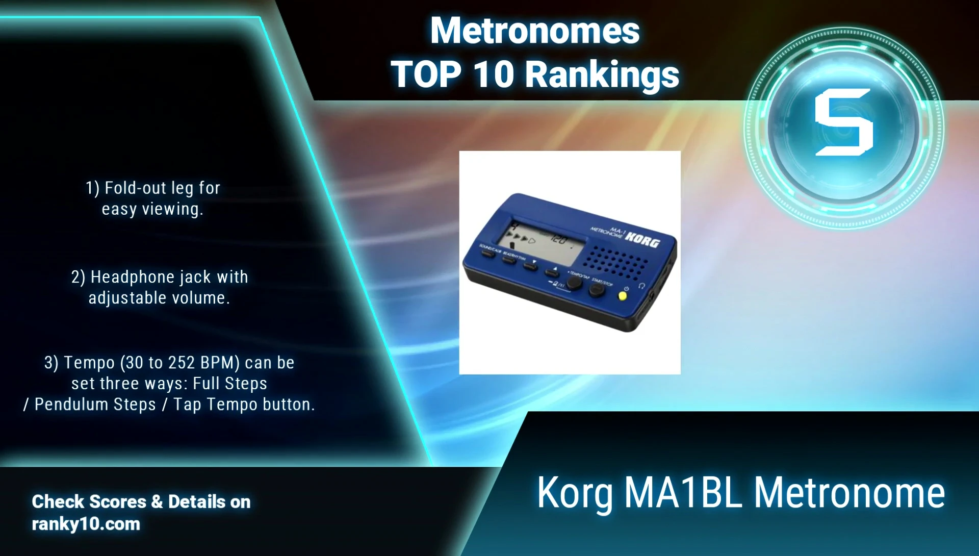 Korg MA1BL showing fold-out leg