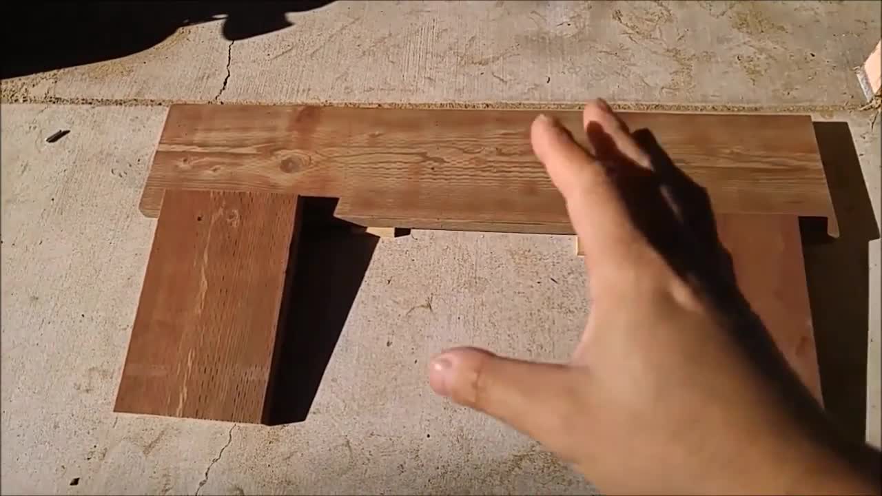 Close-up of the wood being measured.
