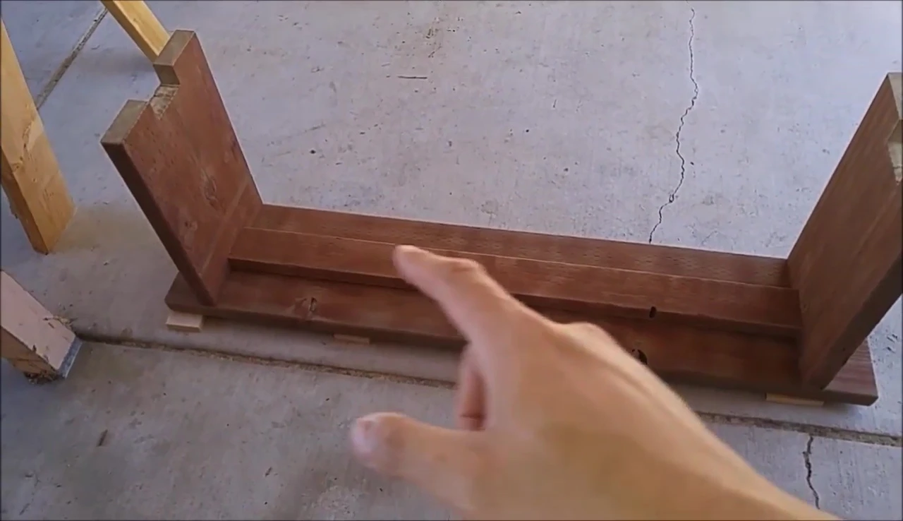 Securing the support beam.