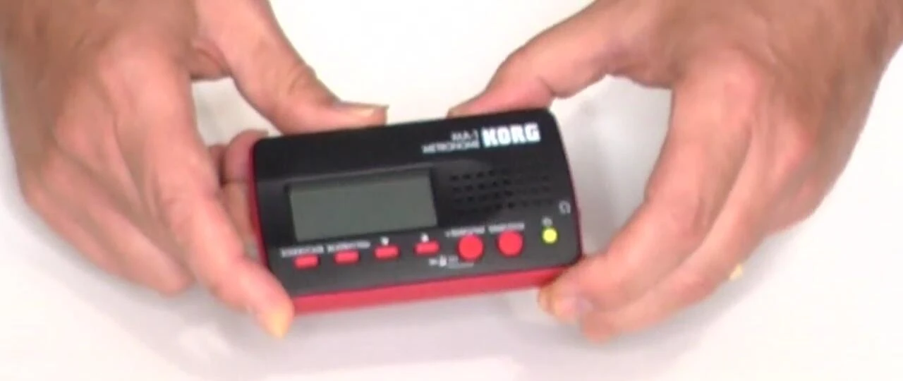 Close-up of the Corg MA1 showing the buttons and display